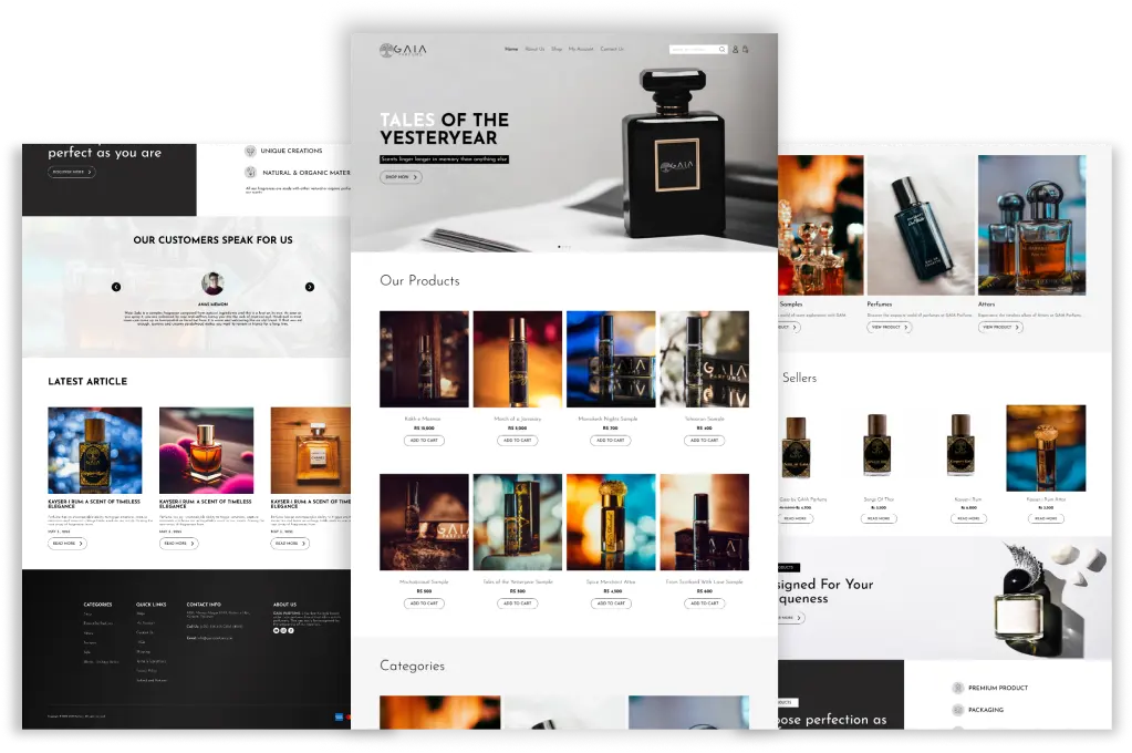 Gaia Perfumes Website Mockup